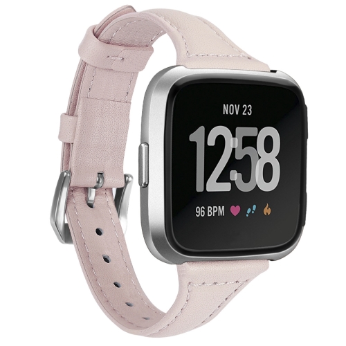 

For Fitbit Versa 2 Smart Watch Leather Watch Band, Shrink Version(Pink)