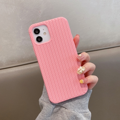 

Herringbone Texture Silicone Protective Case For iPhone 12 Pro Max(Pink)