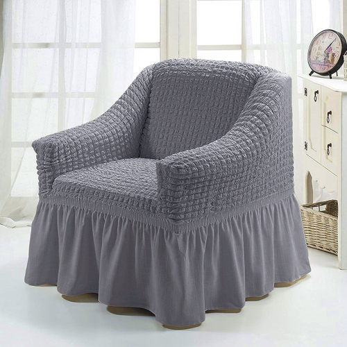 

Four Seasons Universal Elastic Full Coverage Skirt Style Sofa Cover, Size: Single S 90-140cm(One-color Middle Grey)