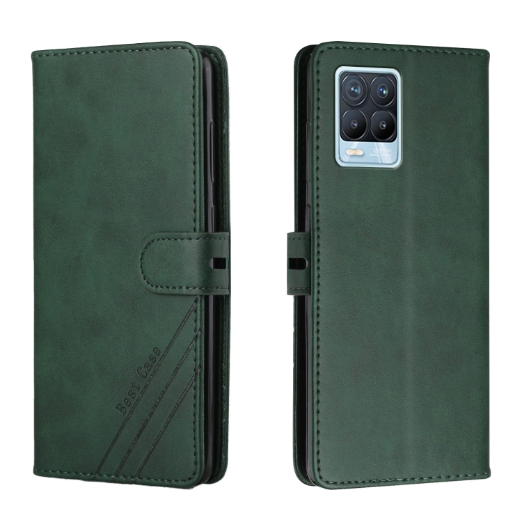

For Realme 8 / 8 Pro Stitching Style 2-Color Cow Texture Horizontal Flip PU Leather Case with Holder & Card Slot & Lanyard(Green)