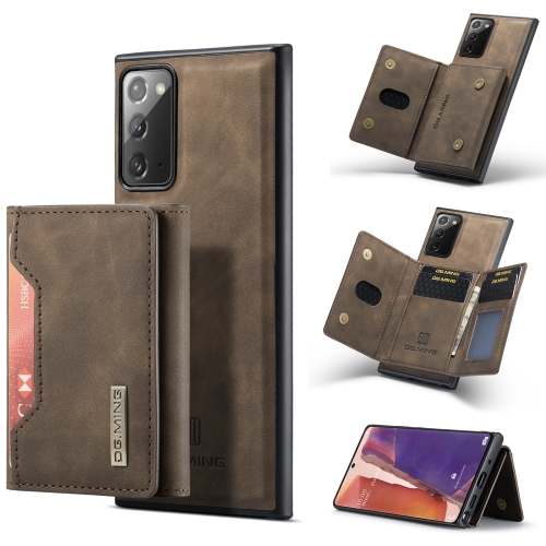 

For Samsung Galaxy Note20 DG.MING M2 Series 3-Fold Multi Card Bag + Magnetic Back Cover Shockproof Case with Wallet & Holder Function(Coffee)