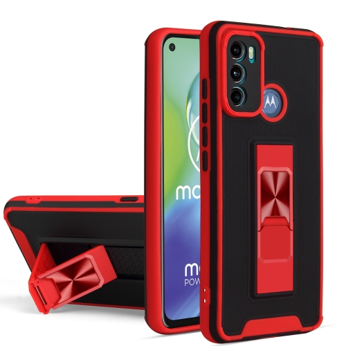 

For Motorola Moto G60 Dual-color Skin Feel TPU + PC Magnetic Shockproof Case with Invisible Holder(Red)