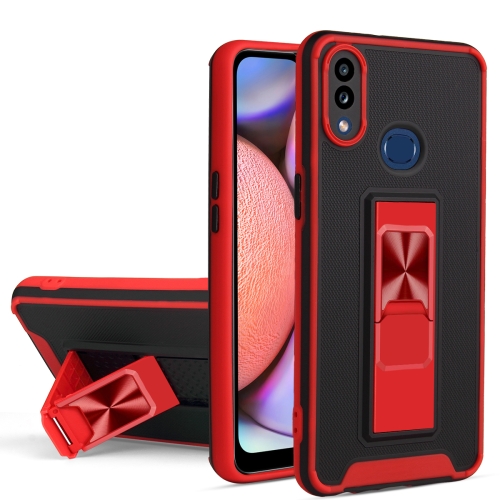 

For Samsung Galaxy A10s / M01s Dual-color Skin Feel TPU + PC Magnetic Shockproof Case with Invisible Holder(Red)