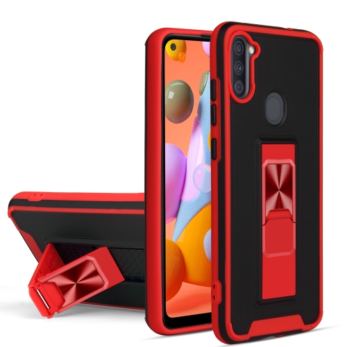 

For Samsung Galaxy A11 Dual-color Skin Feel TPU + PC Magnetic Shockproof Case with Invisible Holder(Red)