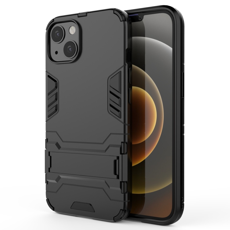 

PC + TPU Shockproof Protective Case with Invisible Holder For iPhone 13(Black)