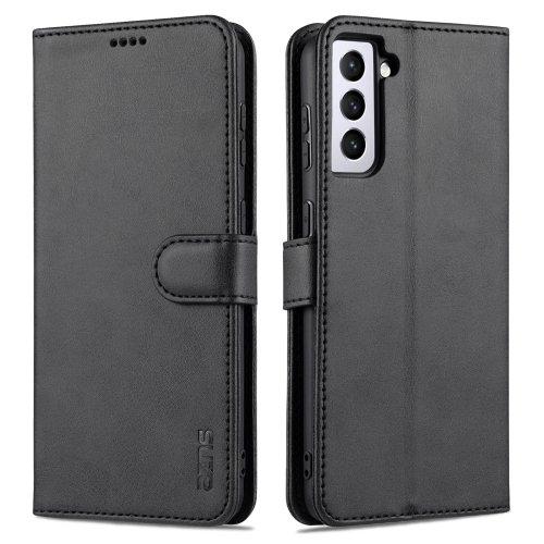 

For Samsung Galaxy S21 5G AZNS Skin Feel Calf Texture Horizontal Flip Leather Case with Card Slots & Holder & Wallet(Black)
