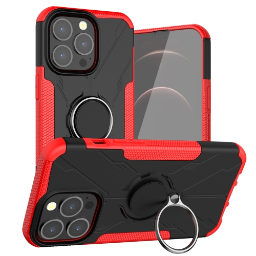 

Armor Bear Shockproof PC + TPU Protective Case with Ring Holder For iPhone 13 Pro(Red)