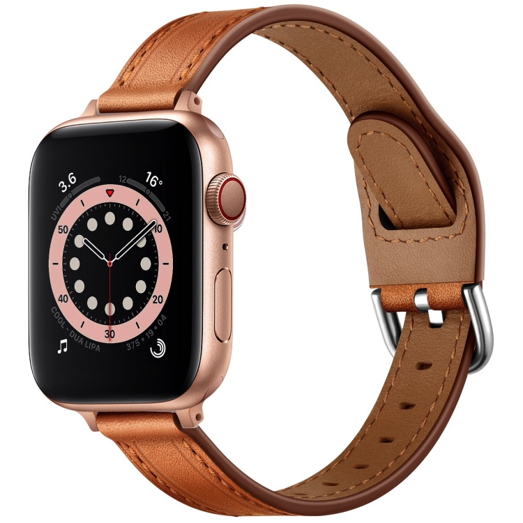 SUNSKY - Dames Starry Sky Style Lederen Vervanging Strap Watchband voor Apple  Watch Series 6 \u0026 SE \u0026 5 \u0026 4 40mm / 3 \u0026 2 \u0026 1 38mm (Bruin Silver Buckle)