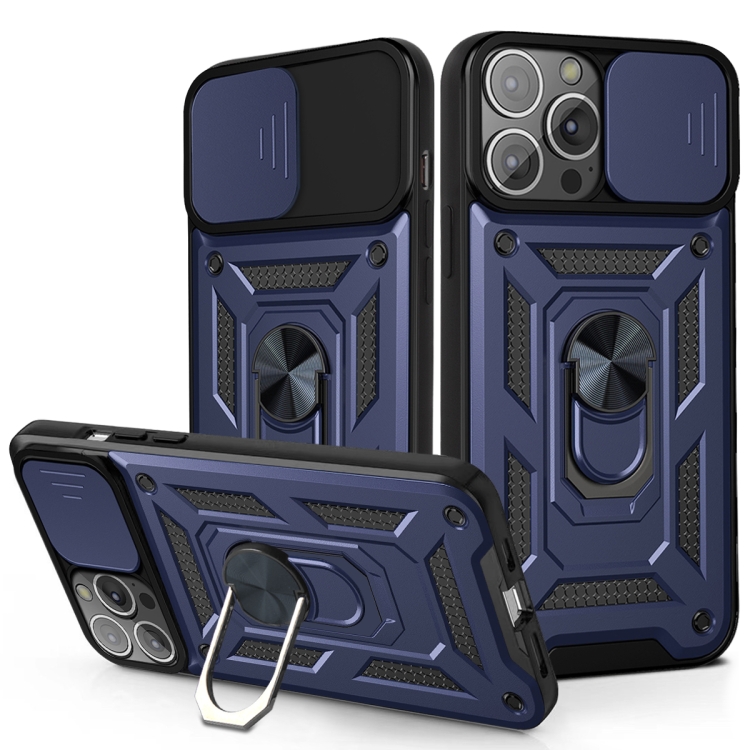 

For iPhone 13 mini Sliding Camera Cover Design TPU+PC Protective Case (Blue)