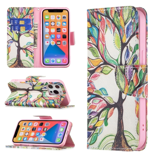 

Colored Drawing Pattern Horizontal Flip Leather Case with Holder & Card Slots & Wallet For iPhone 13 mini(Tree of Life)