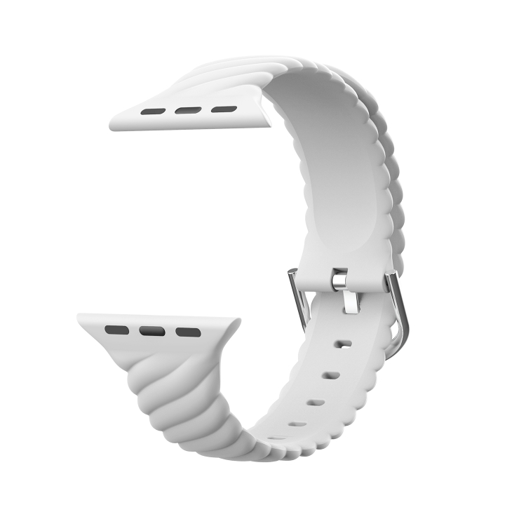 

Solid Color Twist Silicone Watch Band For Apple Watch Ultra 49mm&Watch Ultra 2 49mm / Series 9&8&7 45mm / SE 3&SE 2&6&SE&5&4 44mm / 3&2&1 42mm(White)