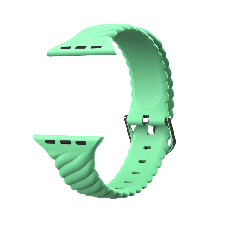 

Solid Color Twist Silicone Watch Band For Apple Watch Ultra 49mm / Series 8&7 45mm / SE 2&6&SE&5&4 44mm / 3&2&1 42mm(Green)