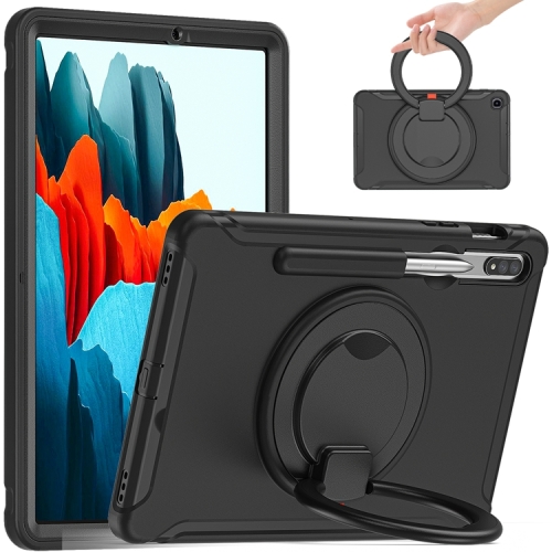 

For Samsung Galaxy Tab S8 / Galaxy Tab S7 870 Shockproof TPU + PC Protective Case with 360 Degree Rotation Foldable Handle Grip Holder & Pen Slot(Black)