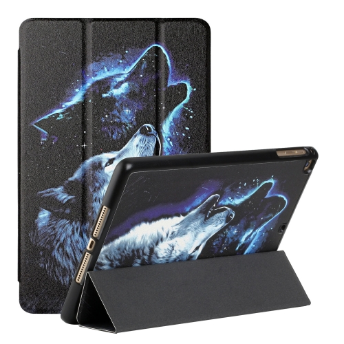 

Silk Texture Colored Drawing Pattern Horizontal Flip Magnetic PU Leather Case with Three-folding Holder & Sleep / Wake-up Function For iPad 9.7 2018 / 2017 / Air / Air 2(Starry Wolf)