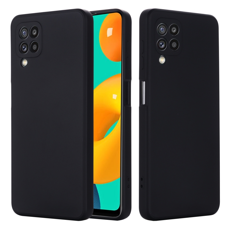 

For Samsung Galaxy M32 4G Indian Version Solid Color Liquid Silicone Dropproof Full Coverage Protective Case(Black)