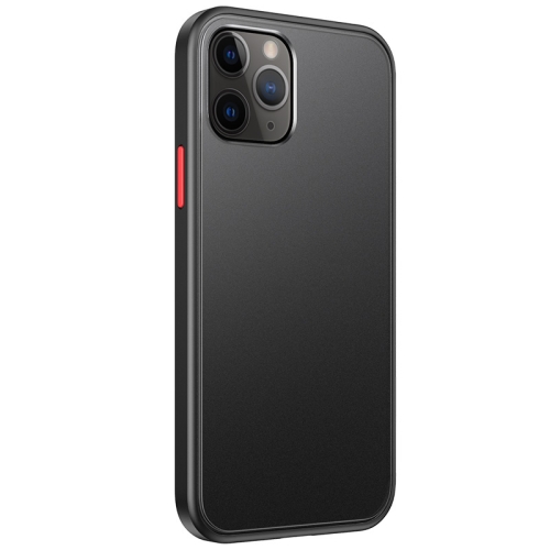 

Skin Feel Frosted PC + TPU Shockproof Case with Color Button For iPhone 12 / 12 Pro(Black)