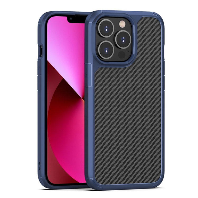 

Pioneer Carbon Fiber Texture Shockproof TPU + PC Case For iPhone 13(Blue)