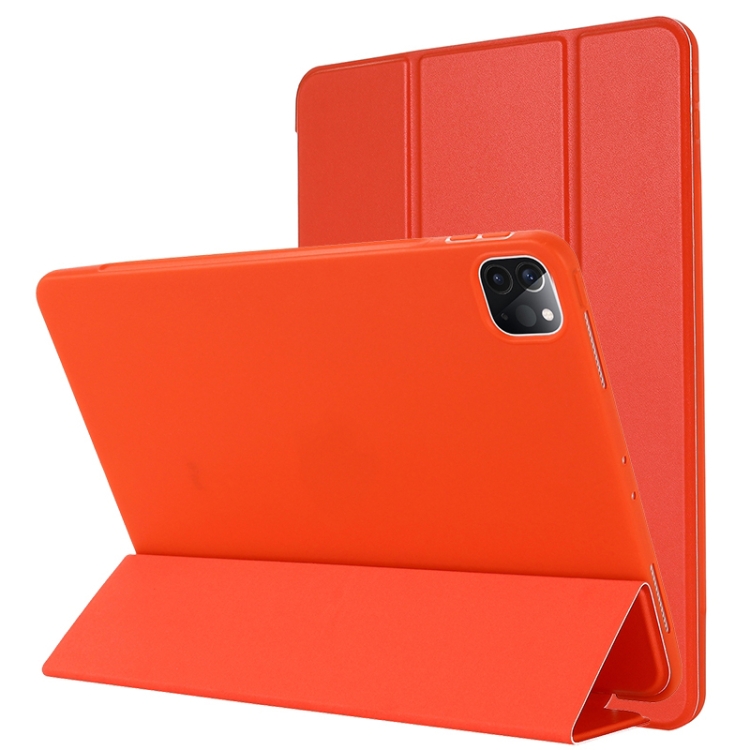 

For iPad Pro 12.9 2022 / 2021 / 2020 / 2018 TPU Horizontal Flip Leather Tablet Case with Three-folding Holder(Red)