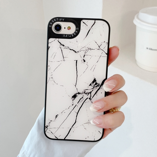 

Mirror Series Marble Pattern Protective Case For iPhone SE 2020 / 8 / 7(White)