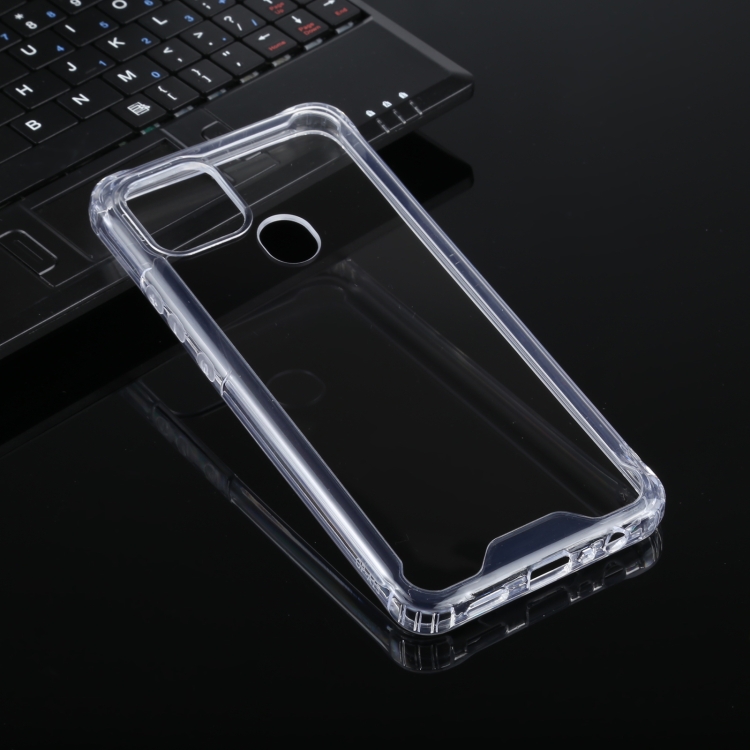 

For OPPO A15 Four-corner Shockproof Transparent TPU + PC Protective Case