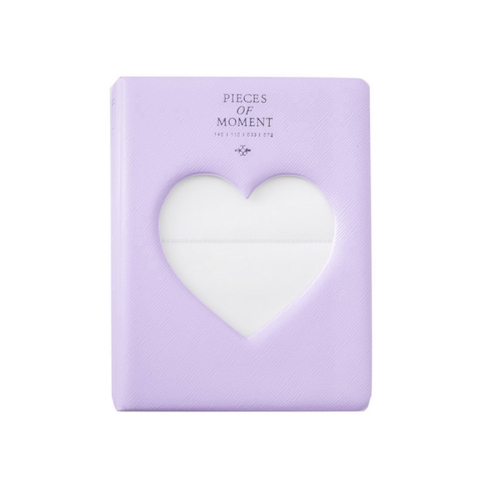 

Hollow Heart 64 Pockets Photo Book Album Name Card Holder for Fujifilm Instax Mini 8 /7s /70 /25 /50s /90(Light Purple)