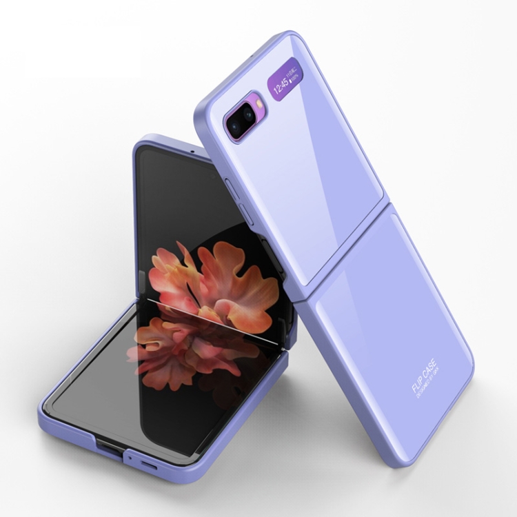 

For Samsung Galaxy Z Flip GKK Straight Edge Folding Glass Case(Purple)