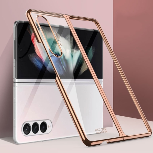 

For Samsung Galaxy Z Fold3 5G GKK Straight Edge Phantom TPU + Plating Protective Case(Rose Gold)