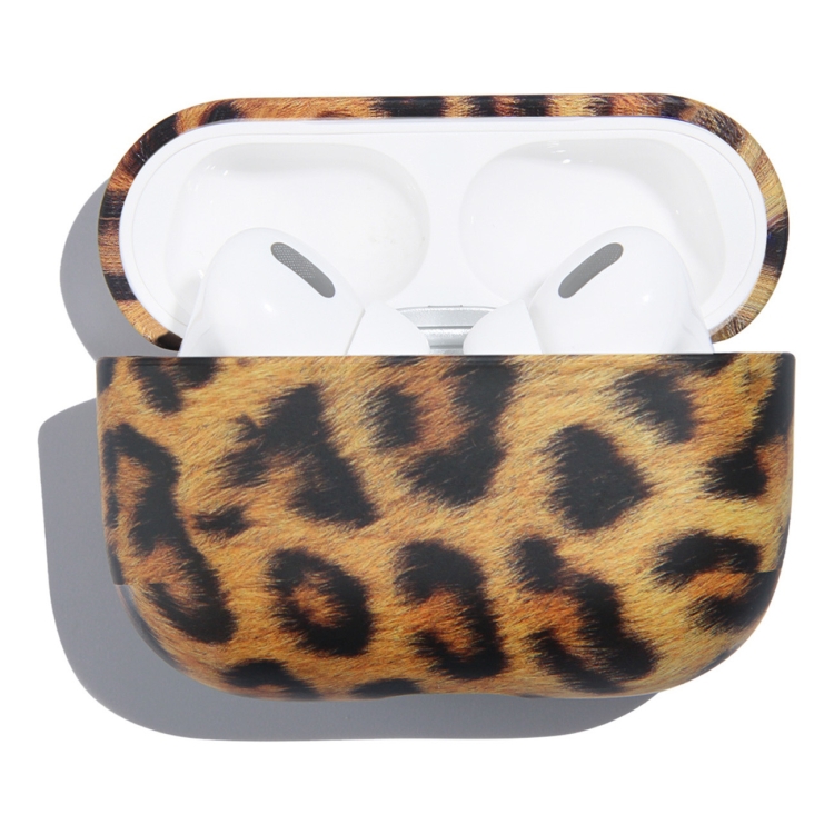 

Anti-fall Wireless Earphone PC Protective Case For AirPods Pro(Brown Leopard Texture)