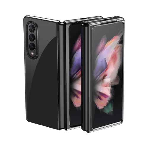 

For Samsung Galaxy Z Fold3 5G Electroplated Transparent Folding Case(Black)