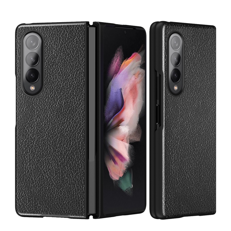 

For Samsung Galaxy Z Fold3 5G Litchi Pattern Foldable Protective Case(Black)