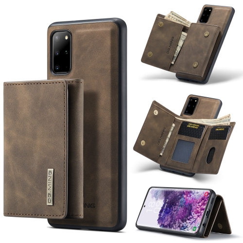 

For Samsung Galaxy S20+ DG.MING M1 Series 3-Fold Multi Card Wallet + Magnetic Back Cover Shockproof Case with Holder Function(Coffee)