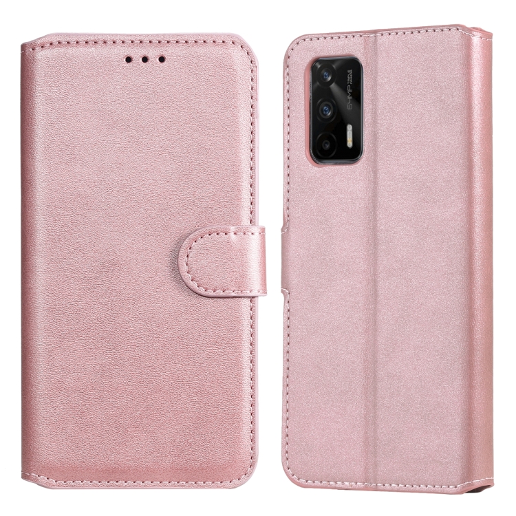 

Classic Calf Texture PU + TPU Horizontal Flip Leather Case with Holder & Card Slots & Wallet For OPPO Realme GT 5G(Rose Gold)