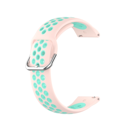 For Samsung Galaxy Watch4 40mm Two-color Silicone Replacement Strap Watchband(Light Pink Mint Green)