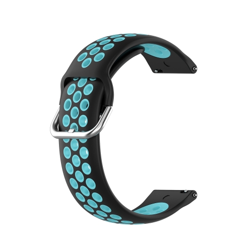 For Samsung Galaxy Watch4 44mm Two-color Silicone Replacement Strap Watchband(Black Mint Green)