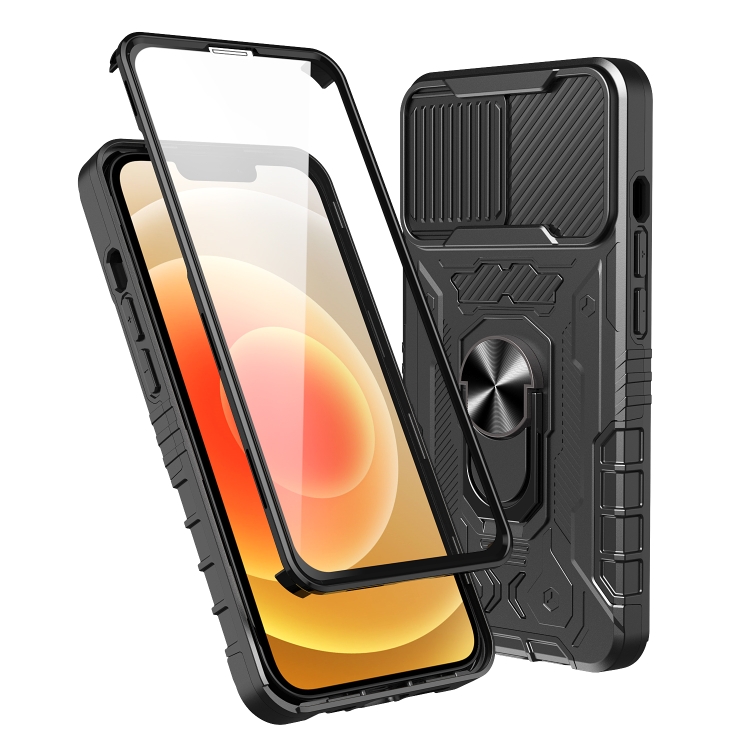 

All-inclusive PC TPU Tempered Glass Film Integral Shockproof Case For iPhone 13(Black)