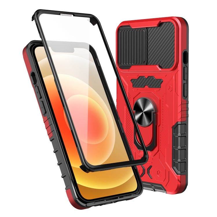 

All-inclusive PC TPU Tempered Glass Film Integral Shockproof Case For iPhone 13(Red)