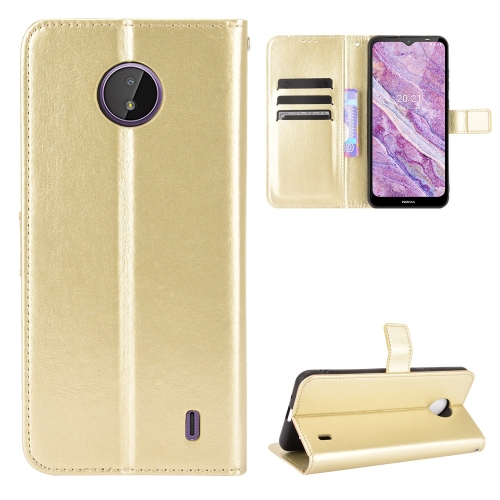 

For Nokia C10 / C20 Crazy Horse Texture Horizontal Flip Leather Case with Holder & Card Slots & Lanyard(Gold)