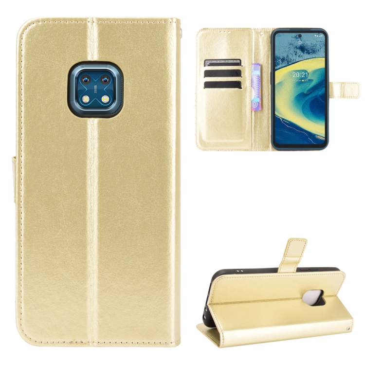 

For Nokia XR20 Crazy Horse Texture Horizontal Flip Leather Case with Holder & Card Slots & Lanyard(Gold)