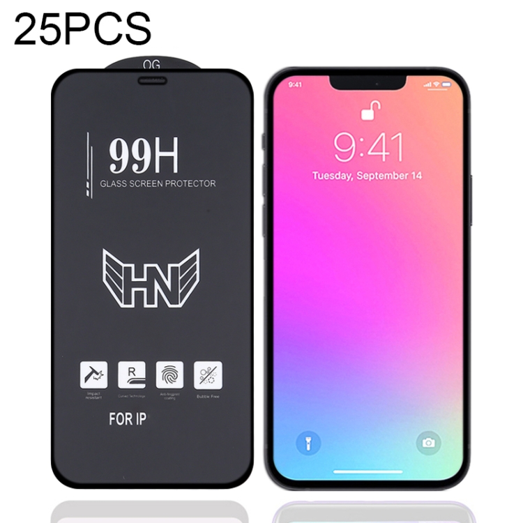 

25 PCS High Aluminum Large Arc Full Screen Tempered Glass Film For iPhone 13 Pro Max