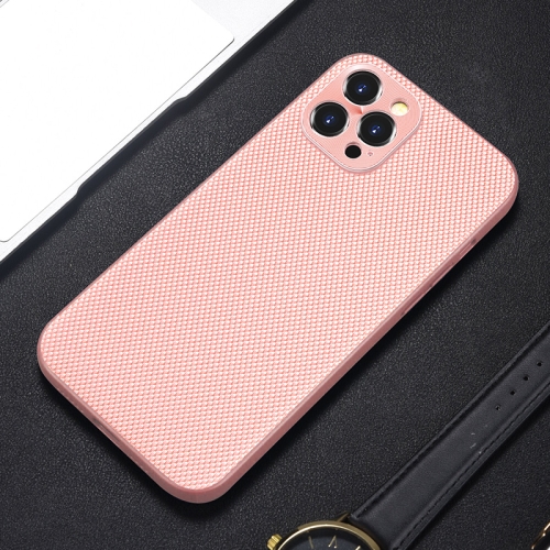 

Accurate Hole Braided Nylon Heat Dissipation PC + TPU Protective Case For iPhone 13(Pink)