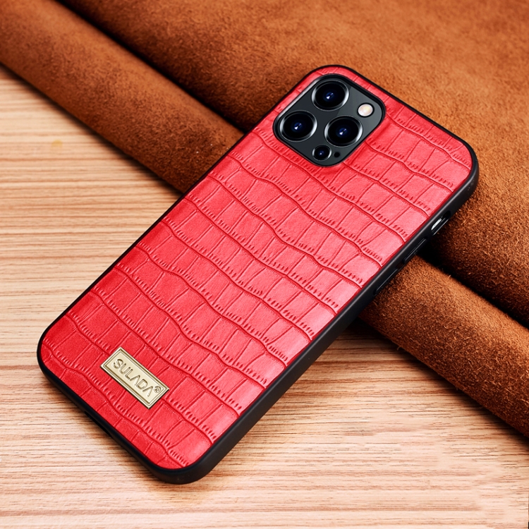 

SULADA Crocodile Texture TPU Protective Case For iPhone 13 Pro(Red)