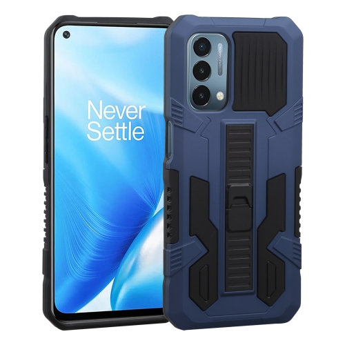For OnePlus Nord N200 5G Vanguard Warrior All Inclusive Double-color Shockproof TPU + PC Protective Case with Holder(Cobalt Blue)