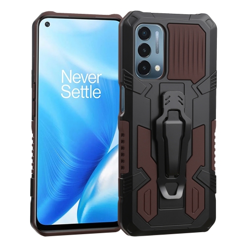 

For OnePlus Nord N200 5G Machine Armor Warrior Shockproof PC + TPU Protective Case(Brown)