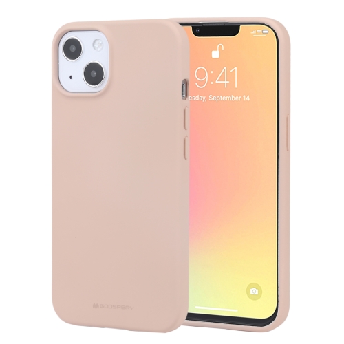 

For iPhone 13 GOOSPERY SOFT FEELING Liquid TPU Shockproof Soft Case(Light Pink)