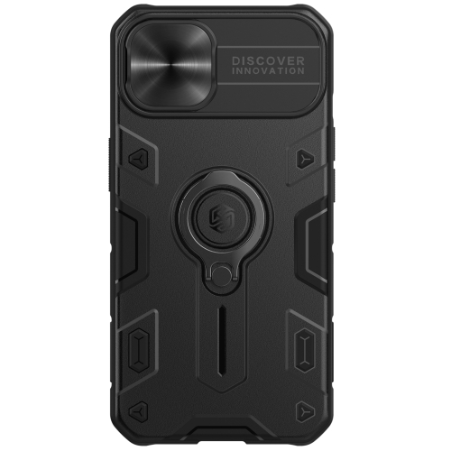 

NILLKIN Shockproof CamShield Armor Protective Case with Invisible Ring Holder For iPhone 13(Black)