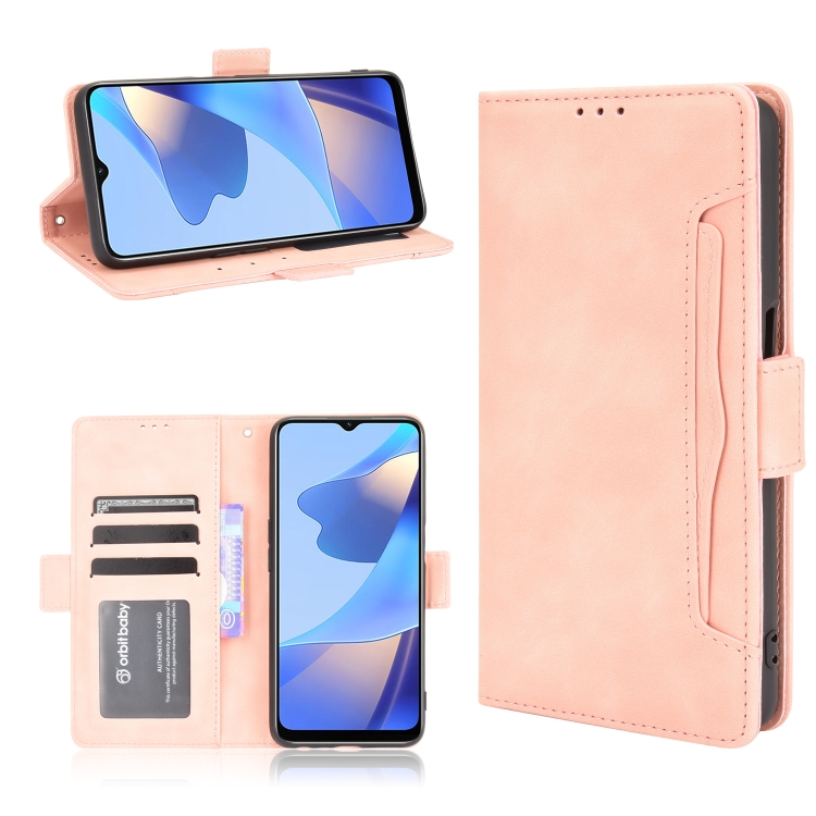 

For OPPO A16 Skin Feel Calf Pattern Horizontal Flip Leather Case with Holder & Card Slots & Photo Frame(Pink)