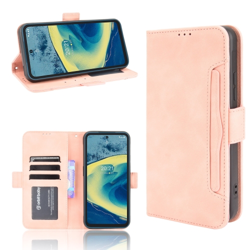 

For Nokia XR20 Skin Feel Calf Pattern Horizontal Flip Leather Case with Holder & Card Slots & Photo Frame(Pink)