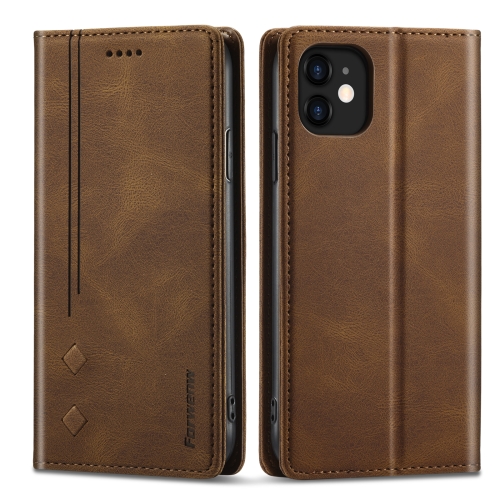 Forwenw F2 Series Magnetic Horizontal Flip Leather Case with Holder & Card Slots & Wallet For iPhone 13(Brown)