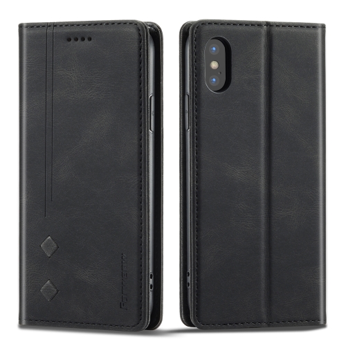 

Forwenw F2 Series Magnetic Horizontal Flip Leather Case with Holder & Card Slots & Wallet For iPhone X / XS(Black)
