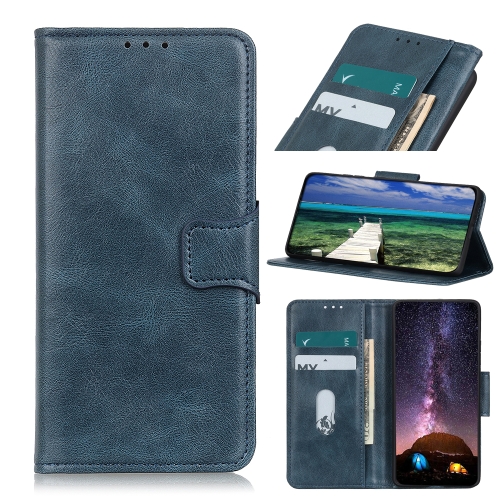 

For Motorola Edge 20 Lite Mirren Crazy Horse Texture Horizontal Flip Leather Case with Holder & Card Slots & Wallet(Blue)